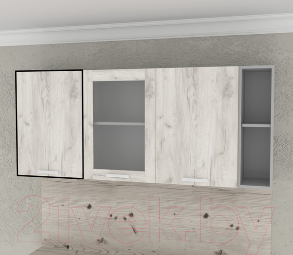 Изображение товара Шкаф навесной для кухни Интерлиния Компо ВШС50-720-1дв (дуб белый)