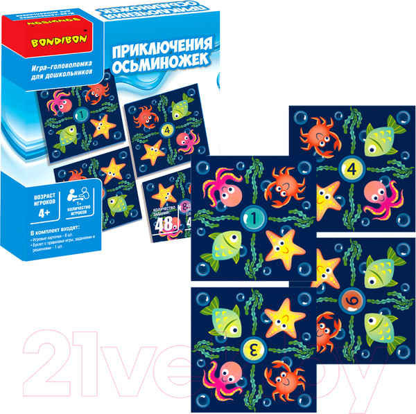Изображение товара Игра-головоломка Bondibon Приключения осьминожек / ВВ4873