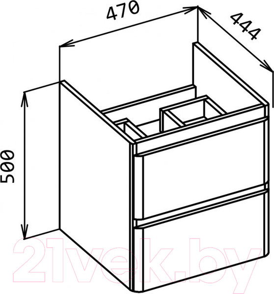 Изображение товара Тумба под умывальник BelBagno ALBANO-CER-500-2C-SO-BL