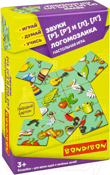 Изображение товара Развивающая игра Bondibon Логомозаика Звуки Р, Р' и Л, Л' / ВВ4251
