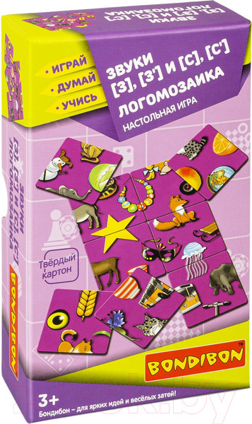 Изображение товара Развивающая игра Bondibon Логомозаика Звуки З, З' и С, С' / ВВ4249
