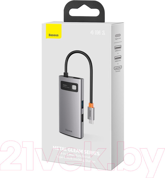 Изображение товара USB-хаб Baseus Metal Gleam Series / CAHUB-CY0G (серый)
