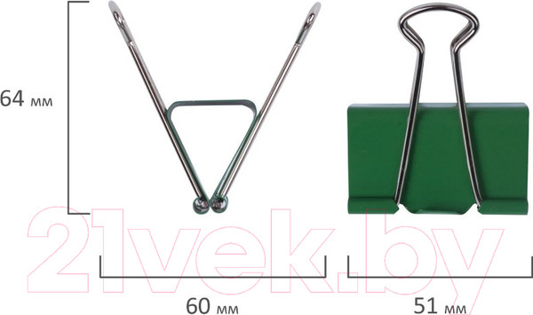 Изображение товара Зажим для бумаги Brauberg 224474 (12шт)