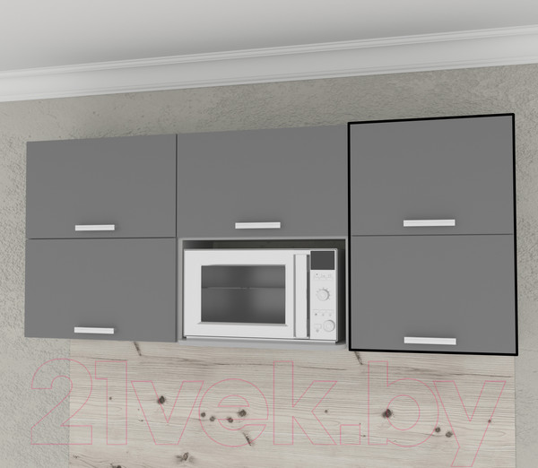 Изображение товара Шкаф навесной для кухни Интерлиния Компо ВШ60-720-2дг (серебристый)