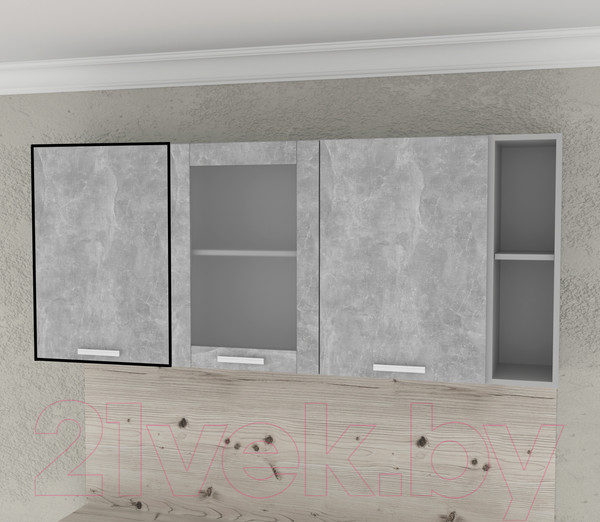 Изображение товара Шкаф навесной для кухни Интерлиния Компо ВШС50-720-1дв (бетон)