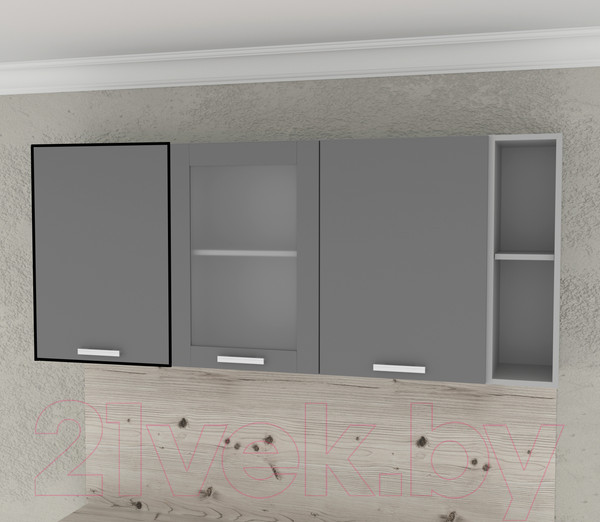 Изображение товара Шкаф навесной для кухни Интерлиния Компо ВШС50-720-1дв (серебристый)