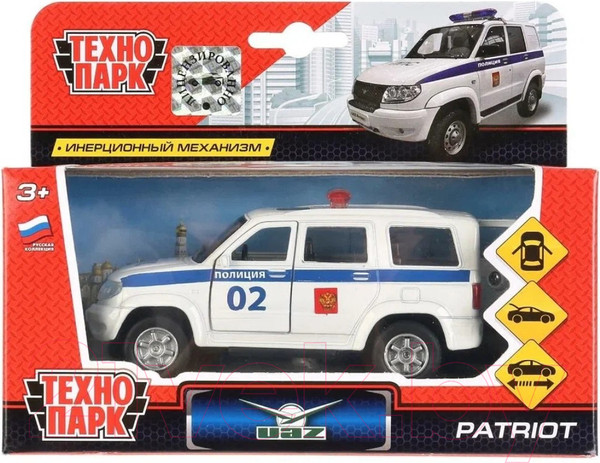 Изображение товара Автомобиль игрушечный Технопарк UAZ Patriot Полиция / SB-17-81-UP-P(W)-WB