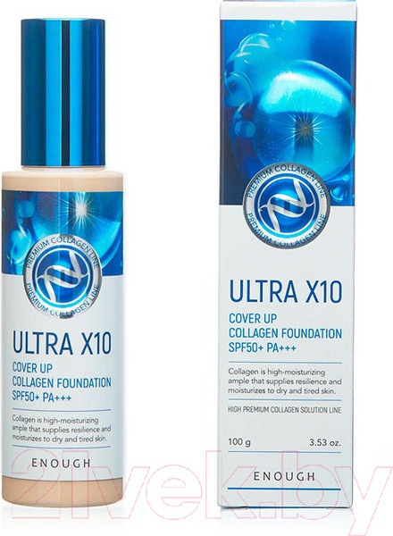 Изображение товара Тональный крем Enough Premium Ultra X10 Cover Up Collagen Foundation #23 (100мл)