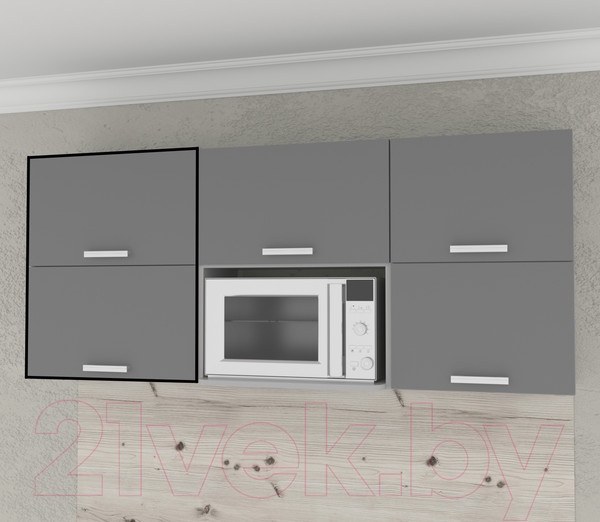 Изображение товара Шкаф навесной для кухни Интерлиния Компо ВШ50-720-2дг (серебристый)