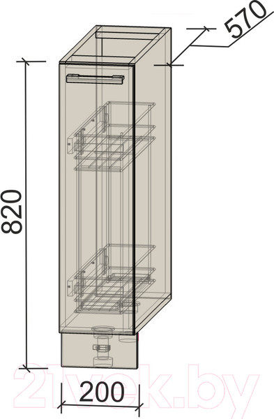 Изображение товара Шкаф карго Интерлиния Компо НШ20 (антрацит)