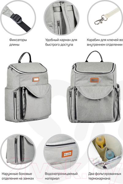 Изображение товара Рюкзак Farfello Текстильный / F8 (светло-серый)