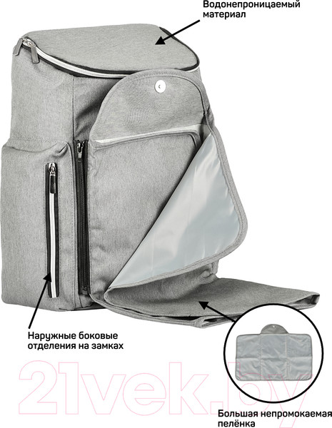 Изображение товара Рюкзак Farfello Текстильный / F8 (светло-серый)