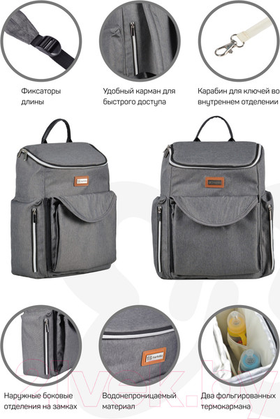 Изображение товара Рюкзак Farfello Текстильный / F8 (темно-серый)