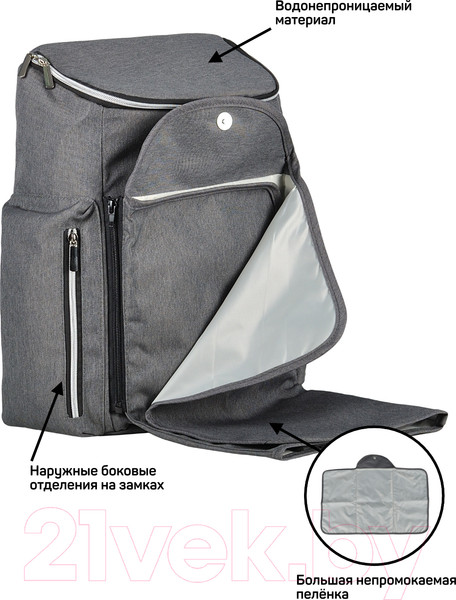 Изображение товара Рюкзак Farfello Текстильный / F8 (темно-серый)