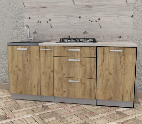 Изображение товара Шкаф-стол кухонный Интерлиния Компо НШ50р-1дв (дуб золотой)