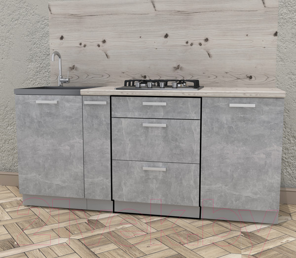 Изображение товара Шкаф-стол кухонный Интерлиния Компо НШ60ВП (бетон)