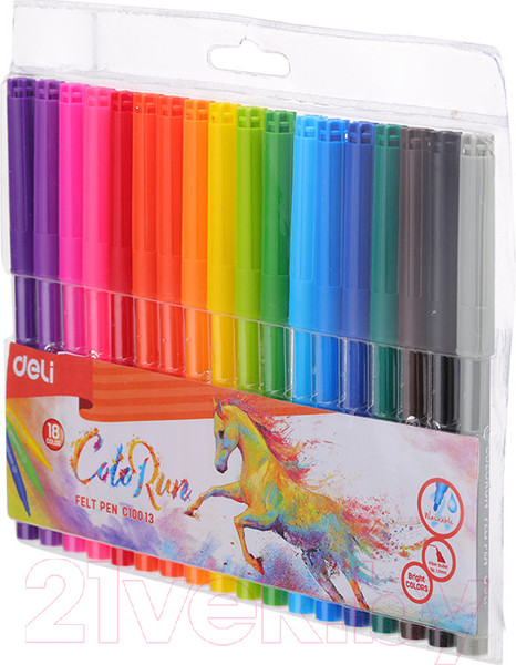 Изображение товара Фломастеры Deli Color Run / C10013 (18цв)