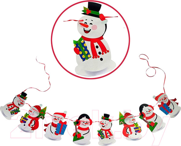 Изображение товара Гирлянда-подвеска Волшебная страна Веселые снеговички / 008072