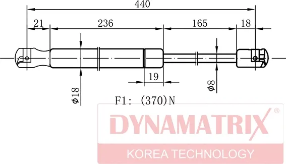 Изображение товара Амортизатор багажника/капота Dynamatrix DGS1325BL