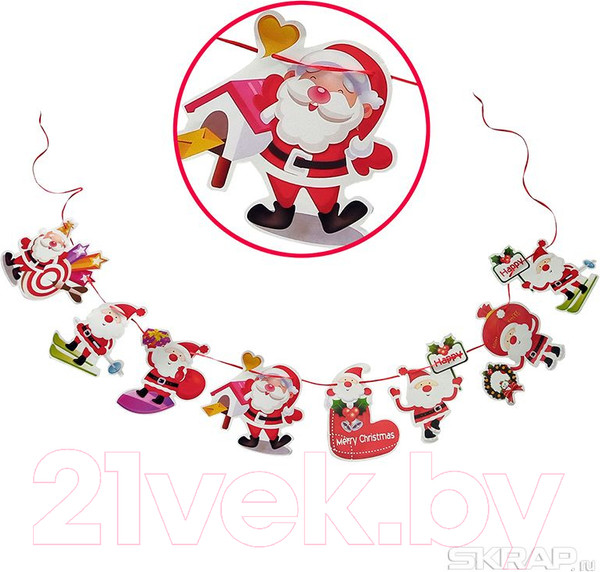 Изображение товара Гирлянда-подвеска Волшебная страна Веселый Дед Мороз / 008070