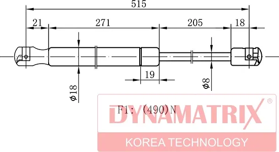 Изображение товара Амортизатор багажника/капота Dynamatrix DGS1517RK