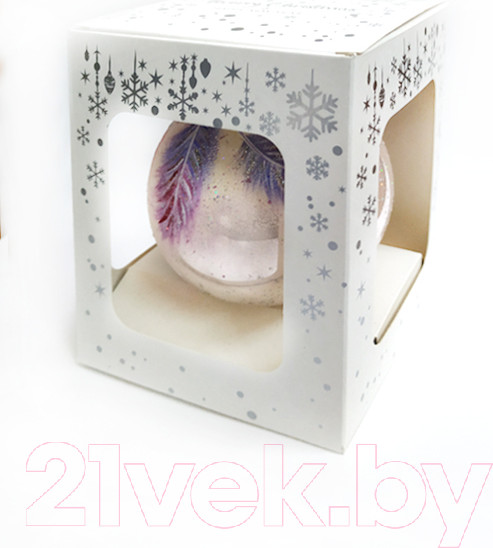 Изображение товара Шар новогодний Декарт Перышки 8Ш0045 (10см, розовый)