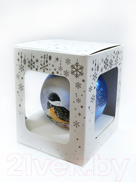 Изображение товара Шар новогодний Декарт Птичка-синичка 8Ш0046 (10см, синий)