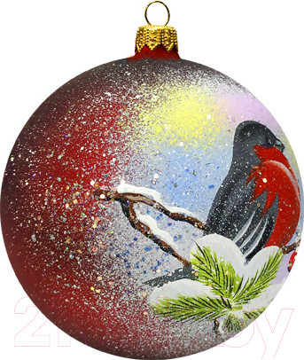 Изображение товара Шар новогодний Декарт Снигирь 8Ш0047 (10см, красный)