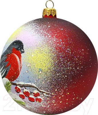 Изображение товара Шар новогодний Декарт Снигирь 8Ш0047 (10см, красный)