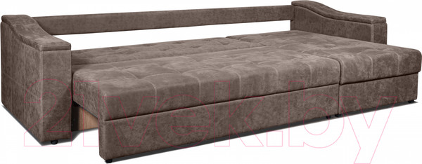 Изображение товара Диван угловой Анмикс Бергамо (коричневый велюр)