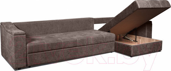 Изображение товара Диван угловой Анмикс Бергамо (коричневый велюр)