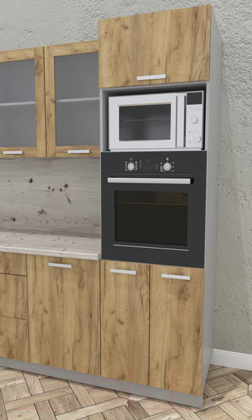 Изображение товара Шкаф-пенал кухонный Интерлиния Компо ПШД-№18-2145 (дуб золотой/дуб золотой)