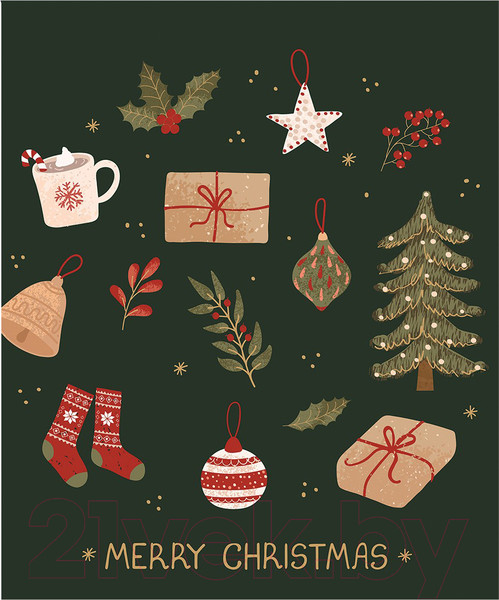 Изображение товара Скатерть JoyArty Рождественская атрибутика / tc_380815 (180x145)