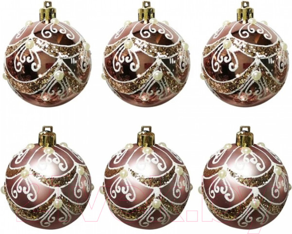 Изображение товара Набор шаров новогодних Волшебная страна Орнамент / 007484 (6шт)