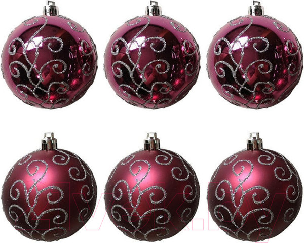 Изображение товара Набор шаров новогодних Волшебная страна Традиции / 007500 (6шт)