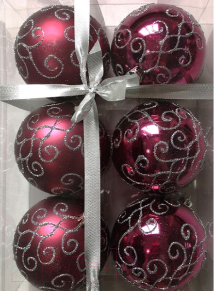 Изображение товара Набор шаров новогодних Волшебная страна Традиции / 007500 (6шт)