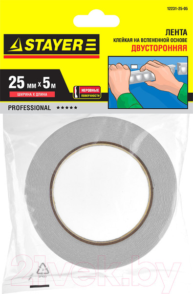 Изображение товара Скотч двухсторонний Stayer 12231-25-05