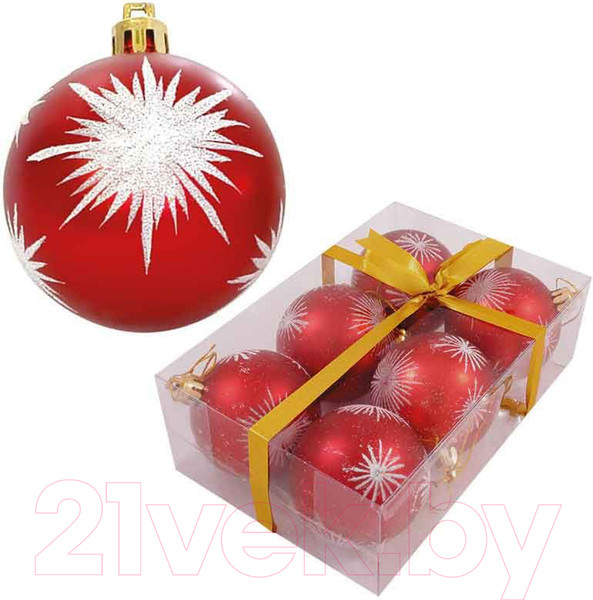 Изображение товара Набор шаров новогодних Волшебная страна PBD6-6-054-R / 101784 (6шт)