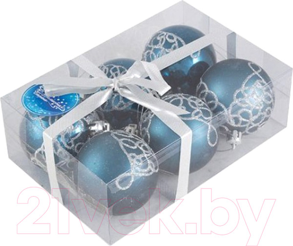 Изображение товара Набор шаров новогодних Волшебная страна Ажур / 007488 (6шт)