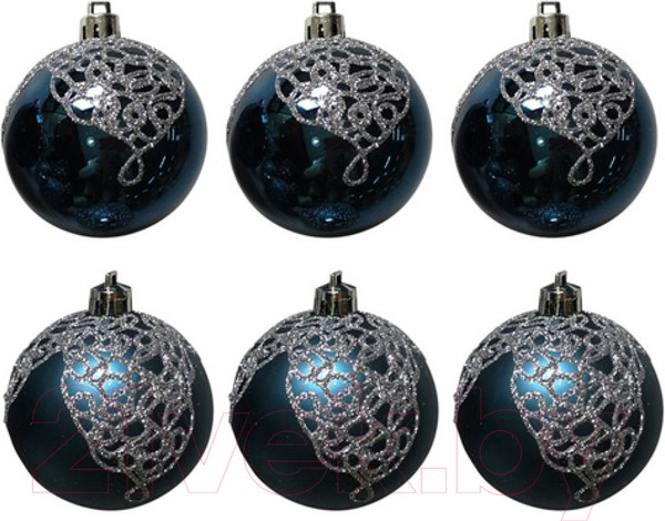 Изображение товара Набор шаров новогодних Волшебная страна Ажур / 007488 (6шт)
