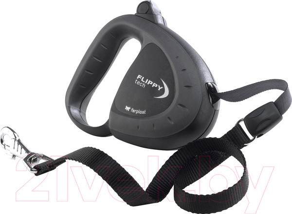 Изображение товара Поводок-рулетка Ferplast Flippy Tech Tape L (5м, черный)