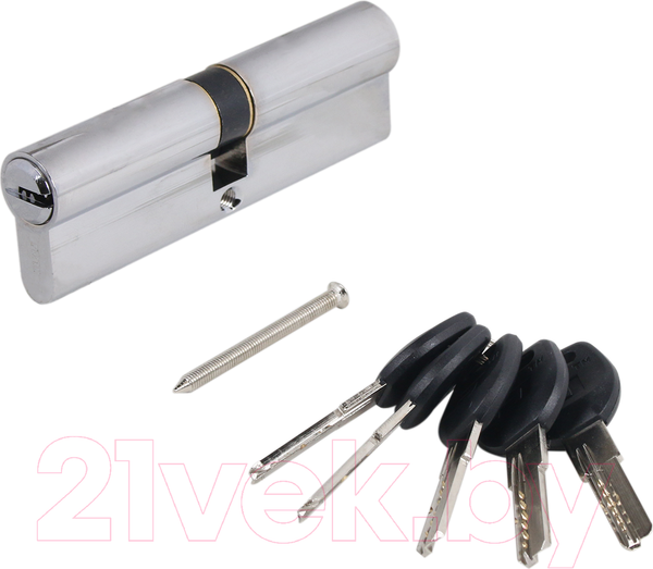 Изображение товара Цилиндровый механизм замка Аллюр HD F 100-5K CP 45x10x45 перфорированный ключ (хром)