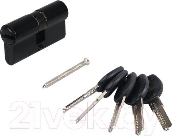 Изображение товара Цилиндровый механизм замка Аллюр HD F 60-5K Black перфорированный ключ (черный)