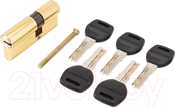 Изображение товара Цилиндровый механизм замка Аллюр HD F 70-5K BP 25x10x35 перфорированный ключ (латунь)