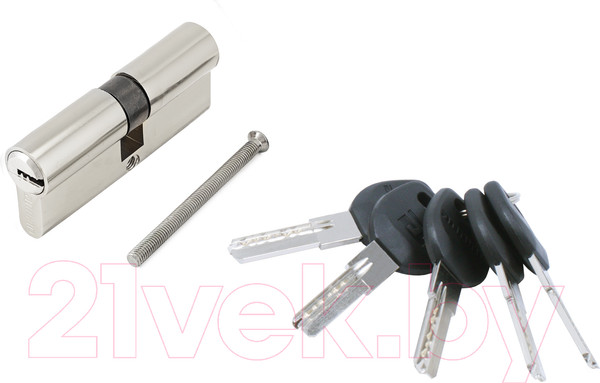 Изображение товара Цилиндровый механизм замка Аллюр HD F 80-5K CP перфорированный ключ (хром)