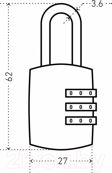 Изображение товара Замок для чемодана Аллюр ВС1К-27/4 (F5) Кодовый (синий)