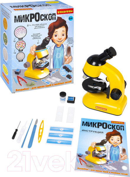 Изображение товара Микроскоп оптический Bondibon Французские опыты. Науки с Буки / ВВ5287