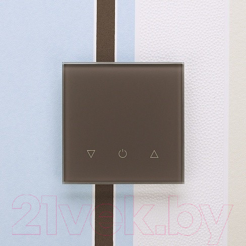 Изображение товара Выключатель DeLUMO Senso 7013 одноканальный трехклавишный сенсорный (натуральный коричневый)