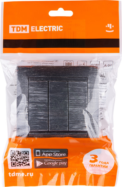 Изображение товара Выключатель TDM Лама SQ1815-0645 (старинное серебро)