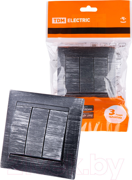 Изображение товара Выключатель TDM Лама SQ1815-0645 (старинное серебро)